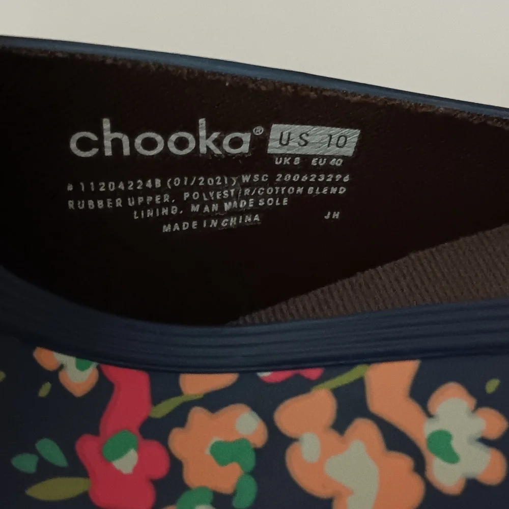 CHOOKA Women's Rain Garden Mule Waterproof US Sz 10 Floral